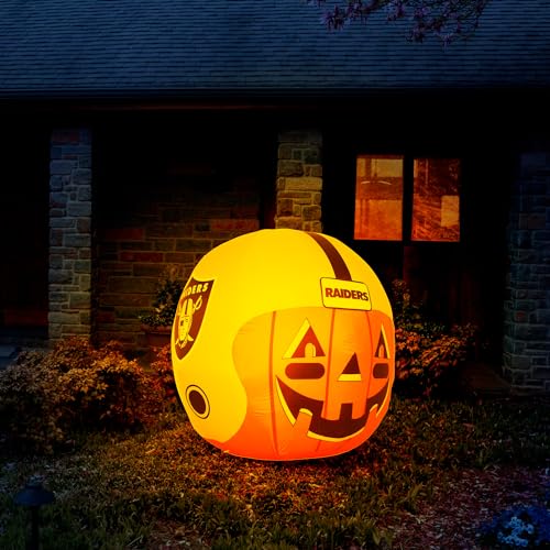 4ft Inflatable Las Vegas Raiders Helmet with LED Lights - Halloween Decoration