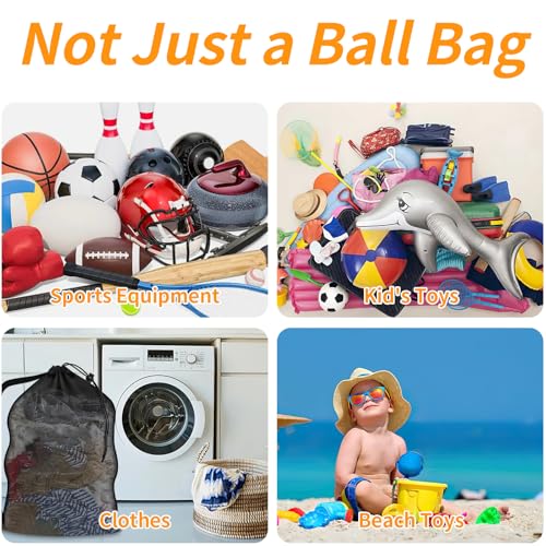 Extra Large Mesh Ball Bag - Heavy Duty 40" x 30" No Pocket