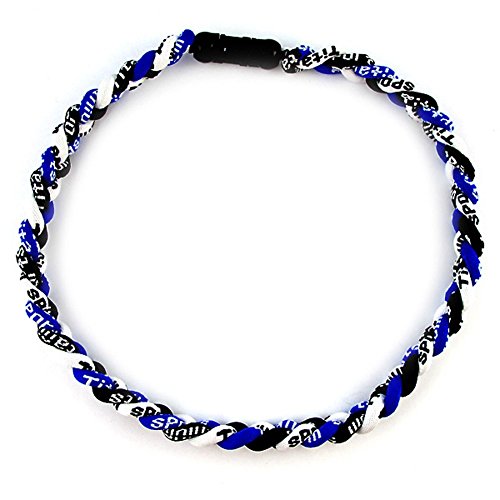 18-Inch Three Braided Rope Tornado Necklace - Royal Blue/White/Black