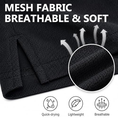 Men's Mesh Running Shorts 3 Inch Quick Dry Athletic Gym Shorts with Pockets (Medium, Black) - Kiuwoba