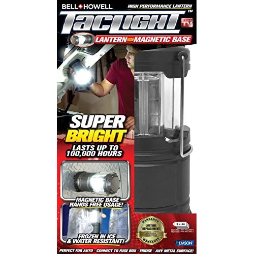 Bell + Howell Taclight LED Lantern 8" with Magnetic Base Portable Super Bright Light LED Collapsible Camping Light and Outdoor Torch, for Emergency Survival Lamp During Storms, Power Outages