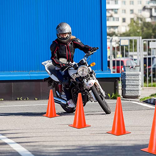 15 Inch Traffic Safety Cones, [7 Pack] Orange Parking Cones| Training Cones| Soccer Cones, Plastic Cones for Indoor/Outdoor Activity & Festive Events