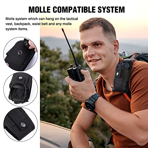Molle Radio Holder Pouch Case for Duty Belt - Black
