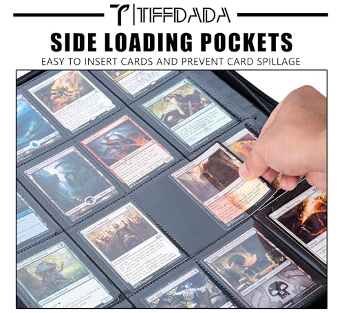 Purple 16 Pocket Trading Card Binder Holds 1600+ Cards with Zipper & Label
