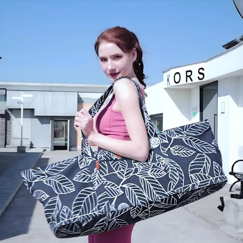 Full-Zip Yoga Mat Bag with Holder - Leaves Design