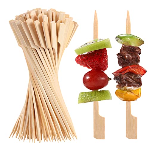 200 PCS Bamboo Skewers for Appetizers, 4.7 Inch Toothpicks Cocktail
