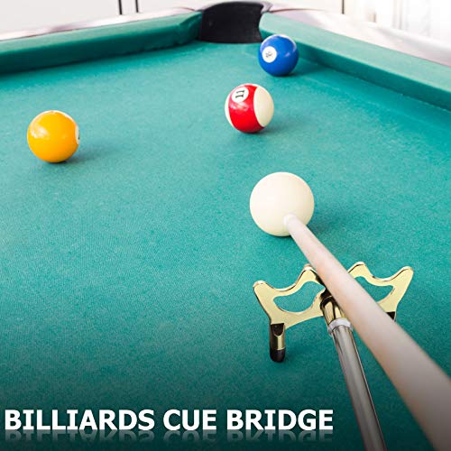 Retractable Pool Bridge Stick with Brass Head - Stainless Steel