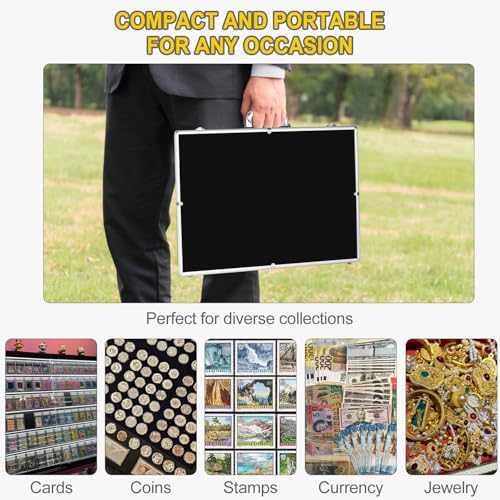 Large Aluminum Locking Tabletop Display Case - 34"x22" Showcase for Cards & Collectibles
