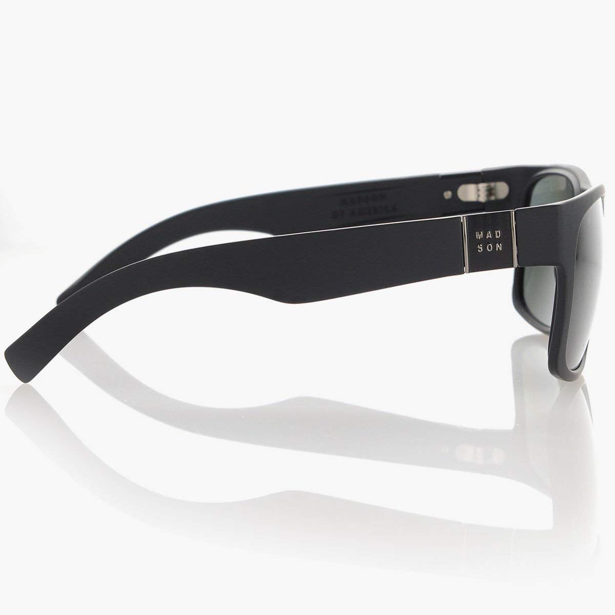 MADSON Camino Black Matte/Grey Polarized Sunglasses - Men's, UV Protection…