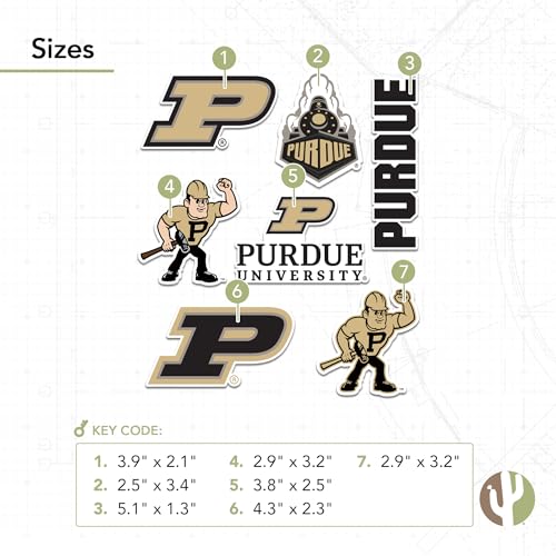 Desert Cactus Purdue University Boilermakers Sticker Decal - Officially Licensed