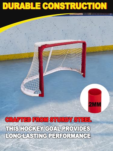 Mini Steel Hockey Net with Shooter Tutor - 30" x 20"