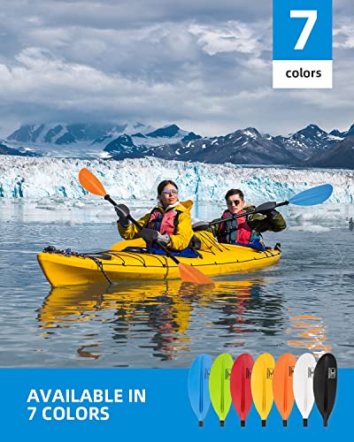 OceanBroad Carbon Fiber Kayak Paddle 90.5in/230cm with Paddle Leash – Black, 2-Piece