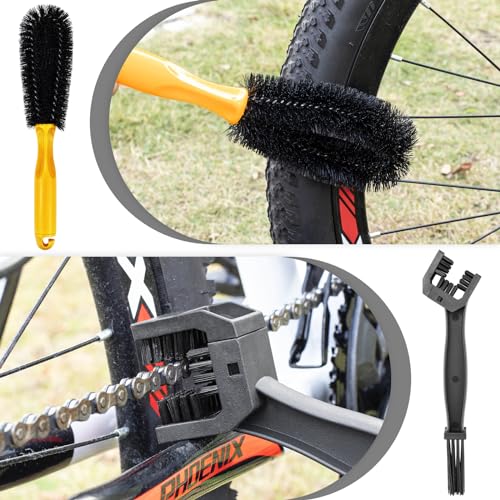 Bike Chain Cleaning Kit - 8 Piece Degreaser, Scrubber & Lube