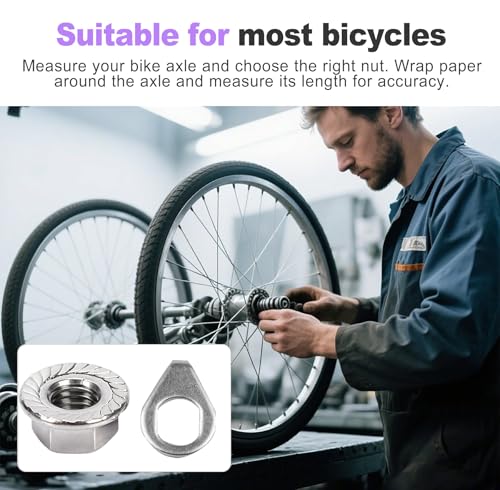24-Piece Bike Axle Nut and Washer Kit - Universal Fit for Mountain & Road Bikes