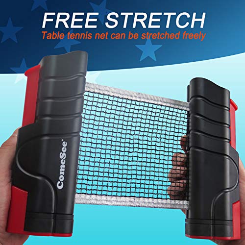 Comesee Retractable Ping Pong Net for Any Table - Black