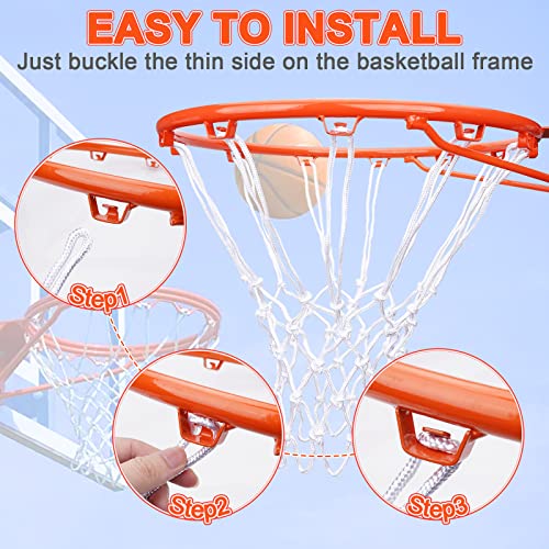 Heavy Duty Basketball Net Replacement - All-Weather Anti-Whip - 2 Pack