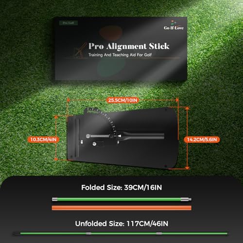 Golf Alignment Sticks Holder with Padding - Green Training Aid
