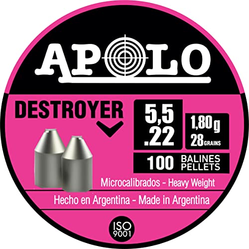 Destroyer Airgun Pellets - .22 Caliber 28 Grain - 100 Count - Silver