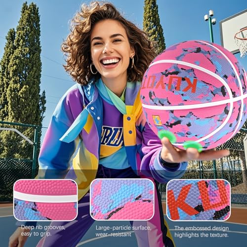 Pink Graffiti Size 6 Youth Basketball 28.5 Inches for Girls Women Indoor Outdoor