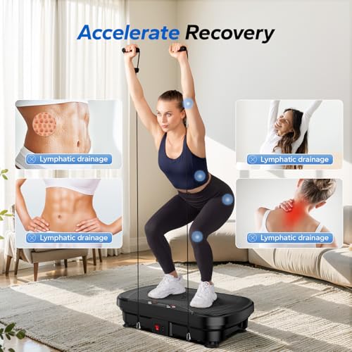 Vibration Plate Exercise Machine - 99 Speeds, Bluetooth, Black