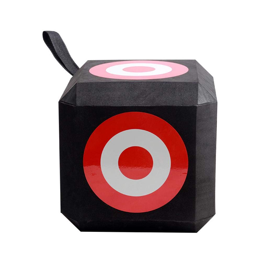Srliya 6-Sided EVA Archery Target Cube Durable Self Healing Foam Block for Recurve Bow, and Practice, Portable Archery Target with Carry Handle (Figure)