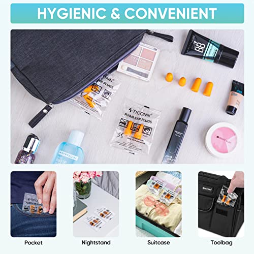 TICONN 40 Pairs Ear Plugs, 32dB Noise Reduction Earplugs for Sleeping Hearing Protection Travel Study Concentration Construction Site (40 Pairs)