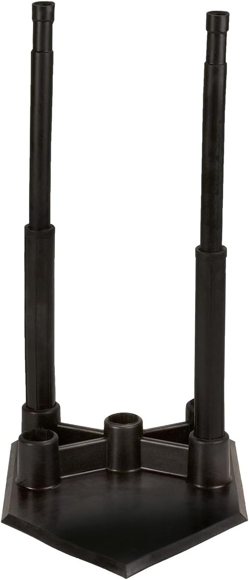 Champion Sports Deluxe Batting Tee - Adjustable Telescopic Rubber Design on Official Home Plate | Multiple Styles Available
