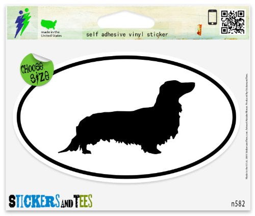Dachshund Dog Shape Vinyl Car Bumper Sticker - 5" x 3"