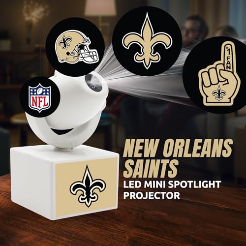 New Orleans Saints LED Mini Spotlight Projector - Adjustable & Rechargeable