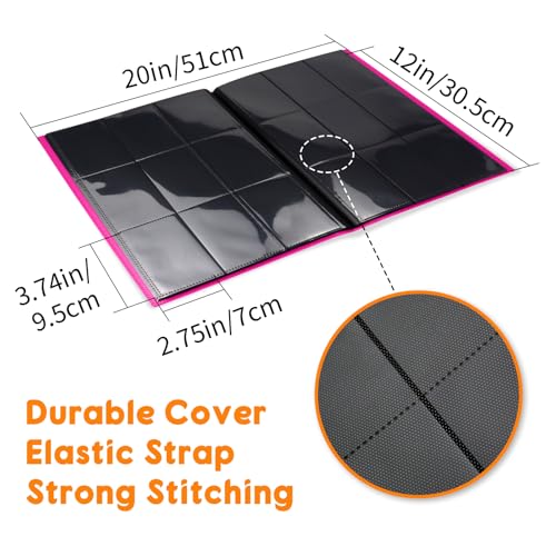 360 Card Waterproof Trading Card Binder - Rose Red