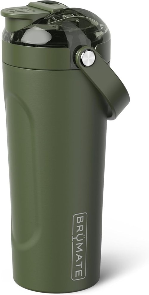 BrüMate MultiShaker Blender Shaker Bottle - 100% Leakproof Insulated Stainless Steel | 25oz (OD Green)