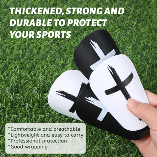 Mini Soccer Shin Guards for Kids - 2 Pairs (10-12 Years)