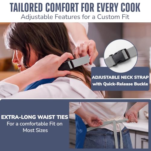 Dallas Cowboys Cooking Apron - Navy Blue, Adjustable Straps & Pockets