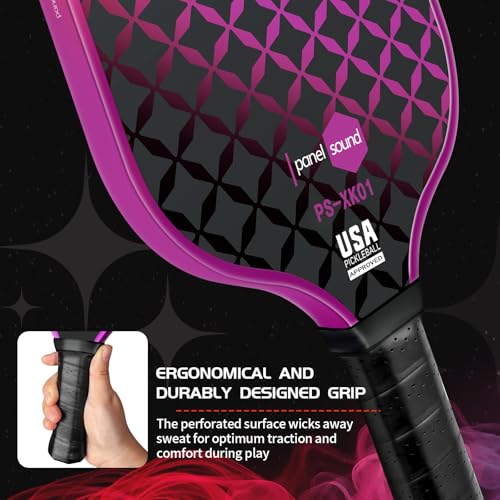 USAPA Approved Pickleball Paddles Set of 4 with 4 Balls & Case - Cool Colors