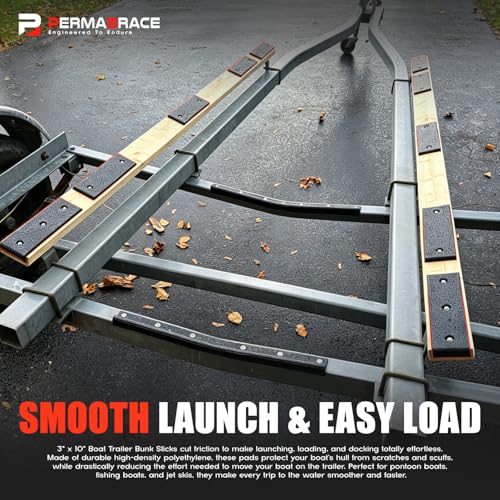 Permabrace 20pcs Boat Trailer Bunk Slides Kit - 16 Pads (3x10) + 4 Enders