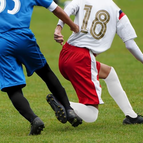 Over the Knee Baseball Socks - Extra Long Soccer Socks - White, X-Large