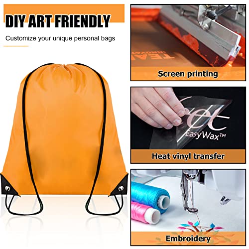 60 Pcs Drawstring Backpack Bulk 16.5x13.4in with 20 Colors - Versatile Nylon Bags