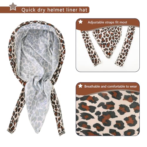 DOCILA 3 Pack Do Rags for Men Skull Cap Bandana Hat Helmet Liner Beanie - Yellowbrownbeige