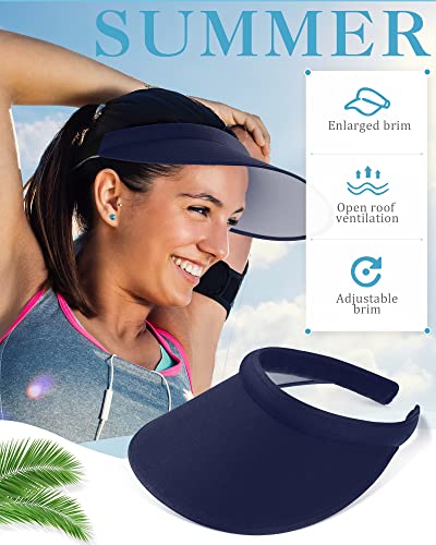 Geyoga 3 Pcs Sun Visor for Women Sports Hat - One Size in Black Navy Blue White