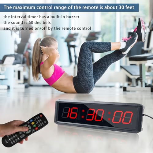 Fitness Timer with Stopwatch & Interval Programming - 1.5 Inch All-Red