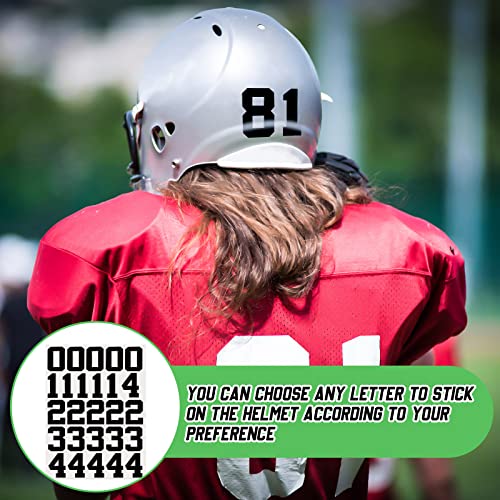 Sports Helmet Numbers Stickers - 102 Pcs Vinyl Decals - Black