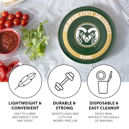 Colorado State University 20-Count 9-Inch Paper Plates - School Spirit Tableware