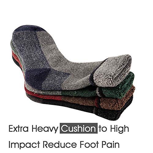 Men's Merino Wool Hiking Socks - Breathable Athletic Crew - 1 Pair Littlegaryyellowletter