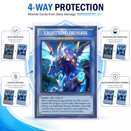 1000 Clear Card Sleeves for Trading Cards - Soft Penny Protectors