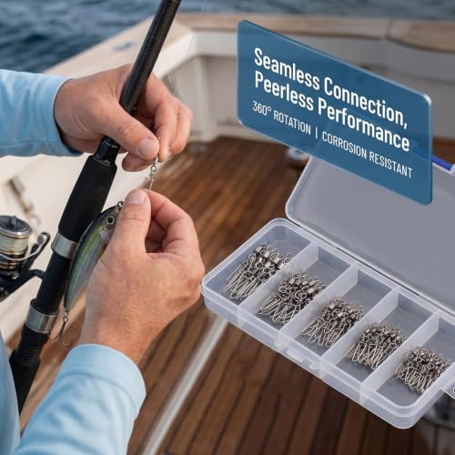 Fishing Swivels Snap Swivels - 110PCS Stainless Steel Assortment