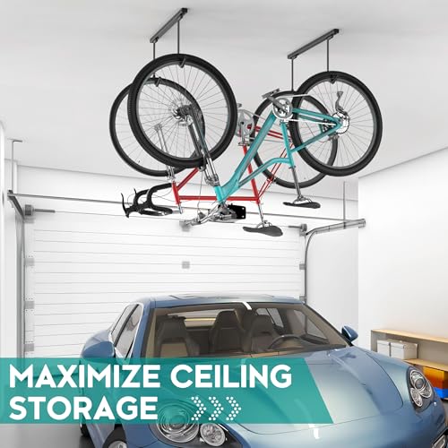 EverHanger Ceiling Bike Rack for 2-4 Bikes Garage Indoor Storage