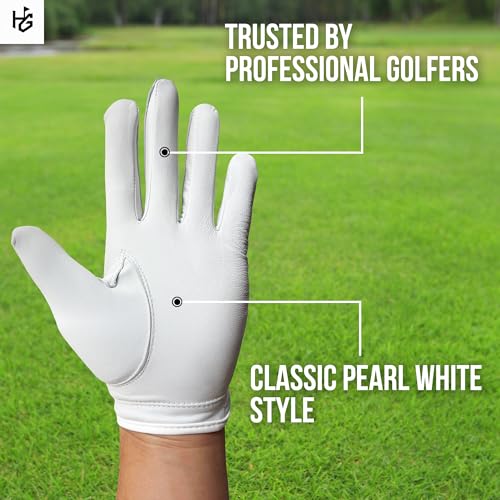 Men's Golf Gloves - Premium Cabretta Leather for Left Hand - Medium