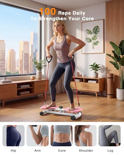 Waist Twister Exercise Machine - 326 lbs Capacity, Pink