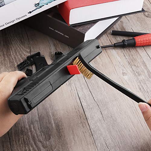 Accmor Scratch Brush Set for Gun Cleaning, Double-Ended Wire Bristle Brushes 9 Packs, All Purpose Gun Cleaner Kit, Handy Brass Scrub for Cleaning Welding Slag/Paint/Rust/Dirt