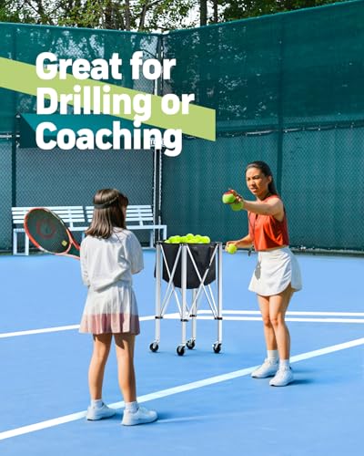 Tennis Ball Hopper Cart - Holds 150 Balls, Black